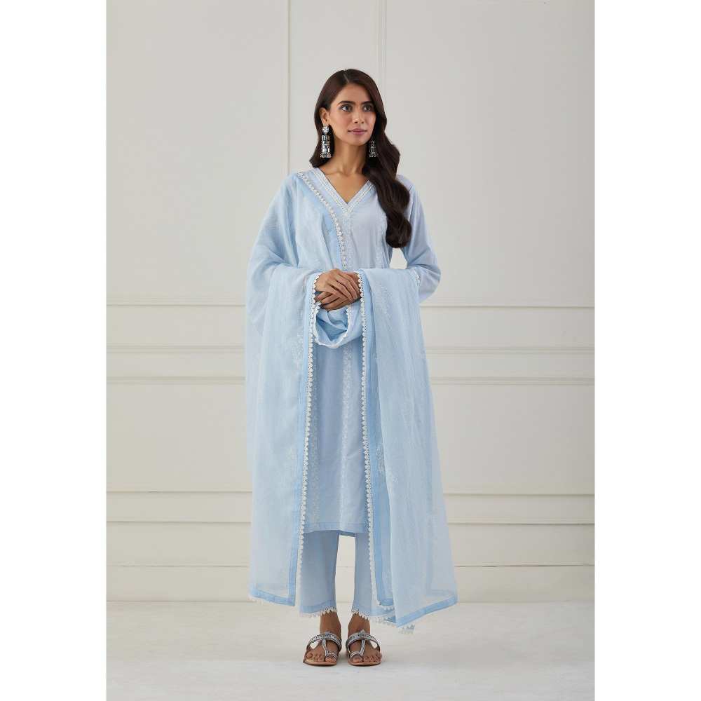 Priya Chaudhary Powder Blue Dupatta
