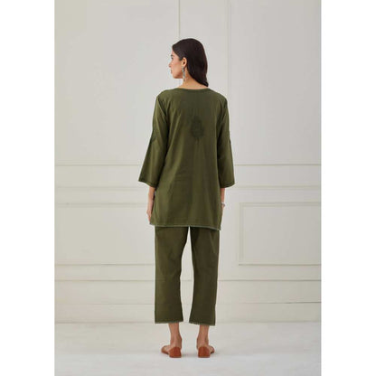 Priya Chaudhary Green Cotton Pants