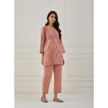 Priya Chaudhary Old Rose Cotton Pants