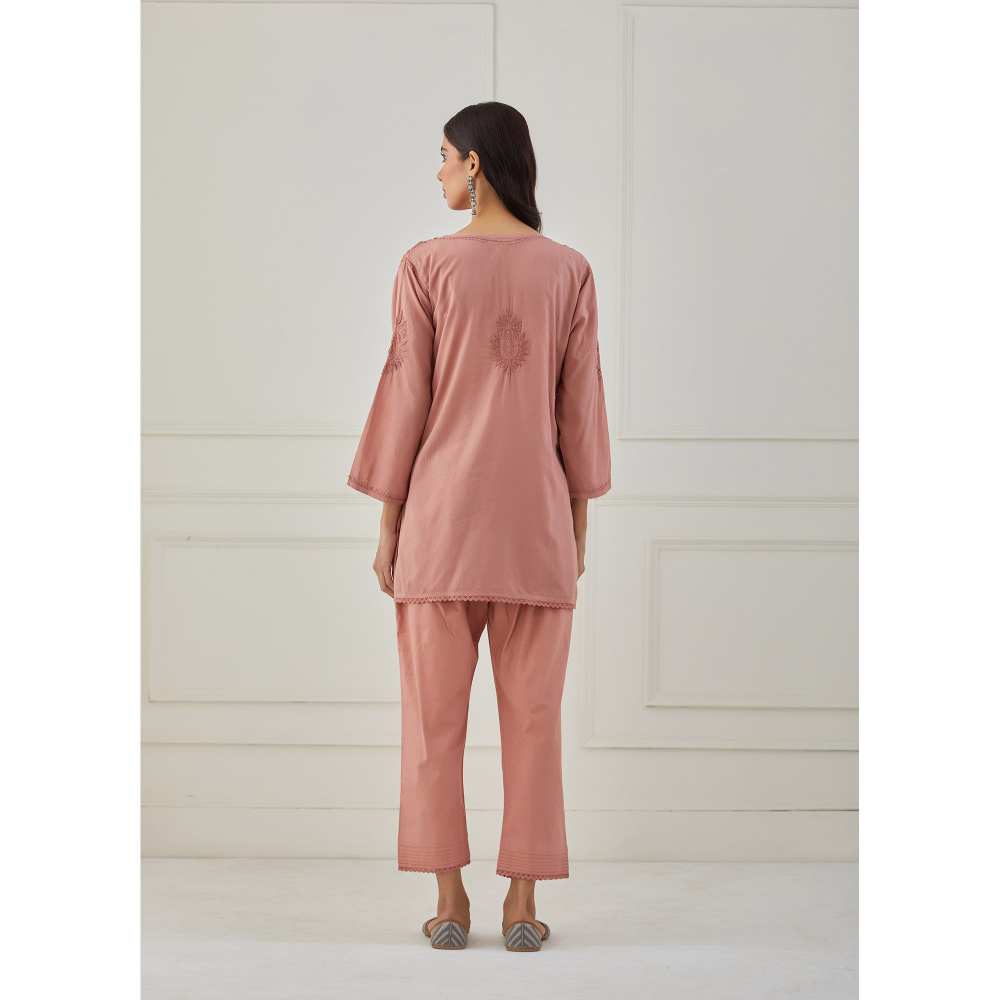 Priya Chaudhary Old Rose Cotton Pants
