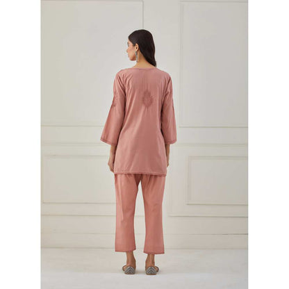Priya Chaudhary Old Rose Cotton Pants