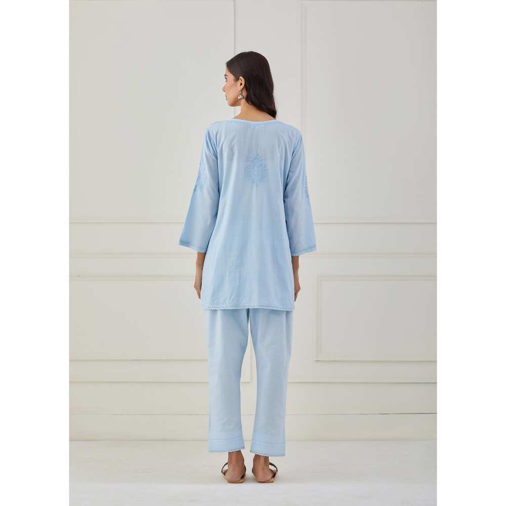 Priya Chaudhary Blue Cotton Pants