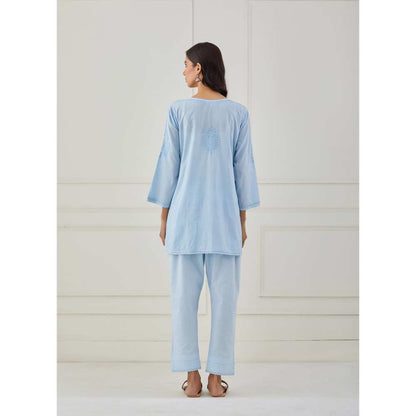Priya Chaudhary Blue Cotton Pants