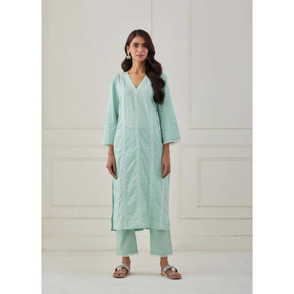 Priya Chaudhary Green Embroidery Kurta