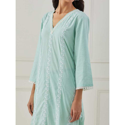 Priya Chaudhary Green Embroidery Kurta