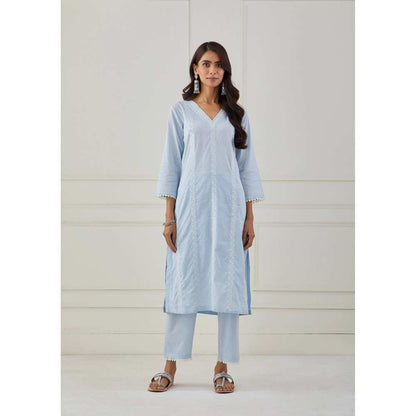 Priya Chaudhary Powder Blue Embroidery Kurta