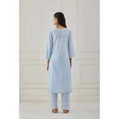 Priya Chaudhary Powder Blue Embroidery Kurta