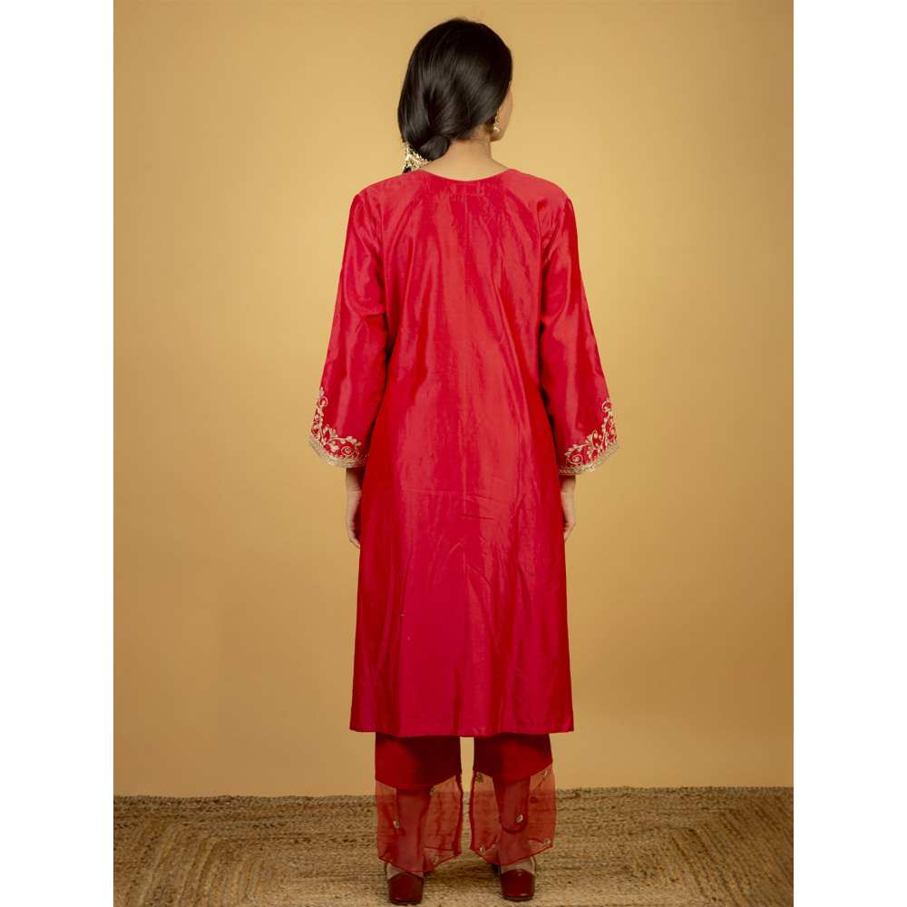 Priya Chaudhary Rose Pink Chanderi Silk Kurta