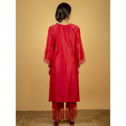 Priya Chaudhary Rose Pink Chanderi Silk Kurta