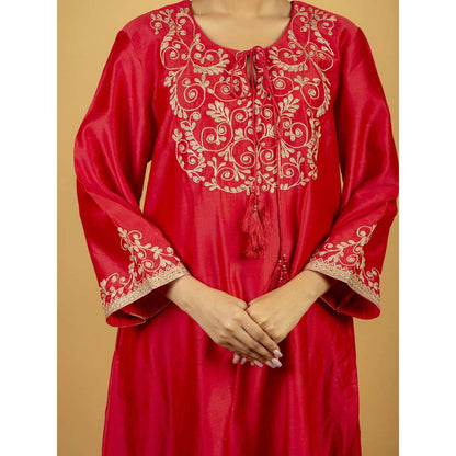 Priya Chaudhary Rose Pink Chanderi Silk Kurta