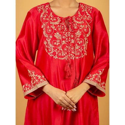 Priya Chaudhary Rose Pink Chanderi Silk Kurta