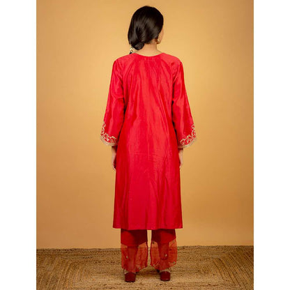 Priya Chaudhary Rose Pink Chanderi Silk Kurta