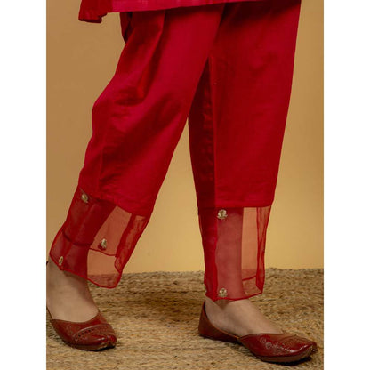 Priya Chaudhary Rose Pink Chanderi Silk Pants
