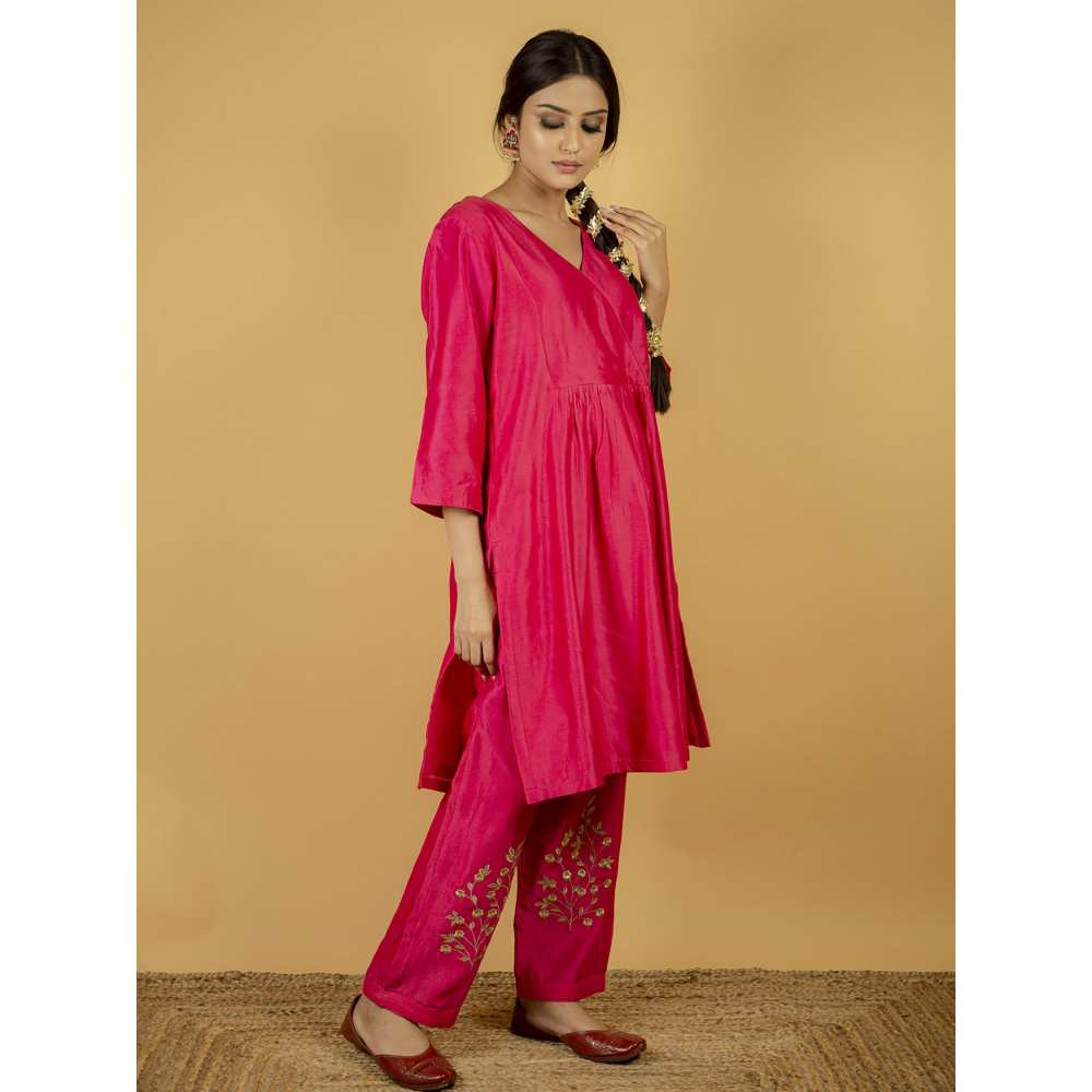 Priya Chaudhary Pink Chanderi Silk Kurta