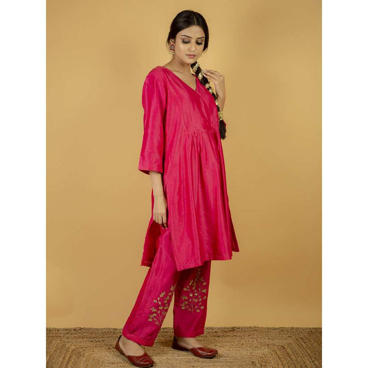 Priya Chaudhary Pink Chanderi Silk Kurta