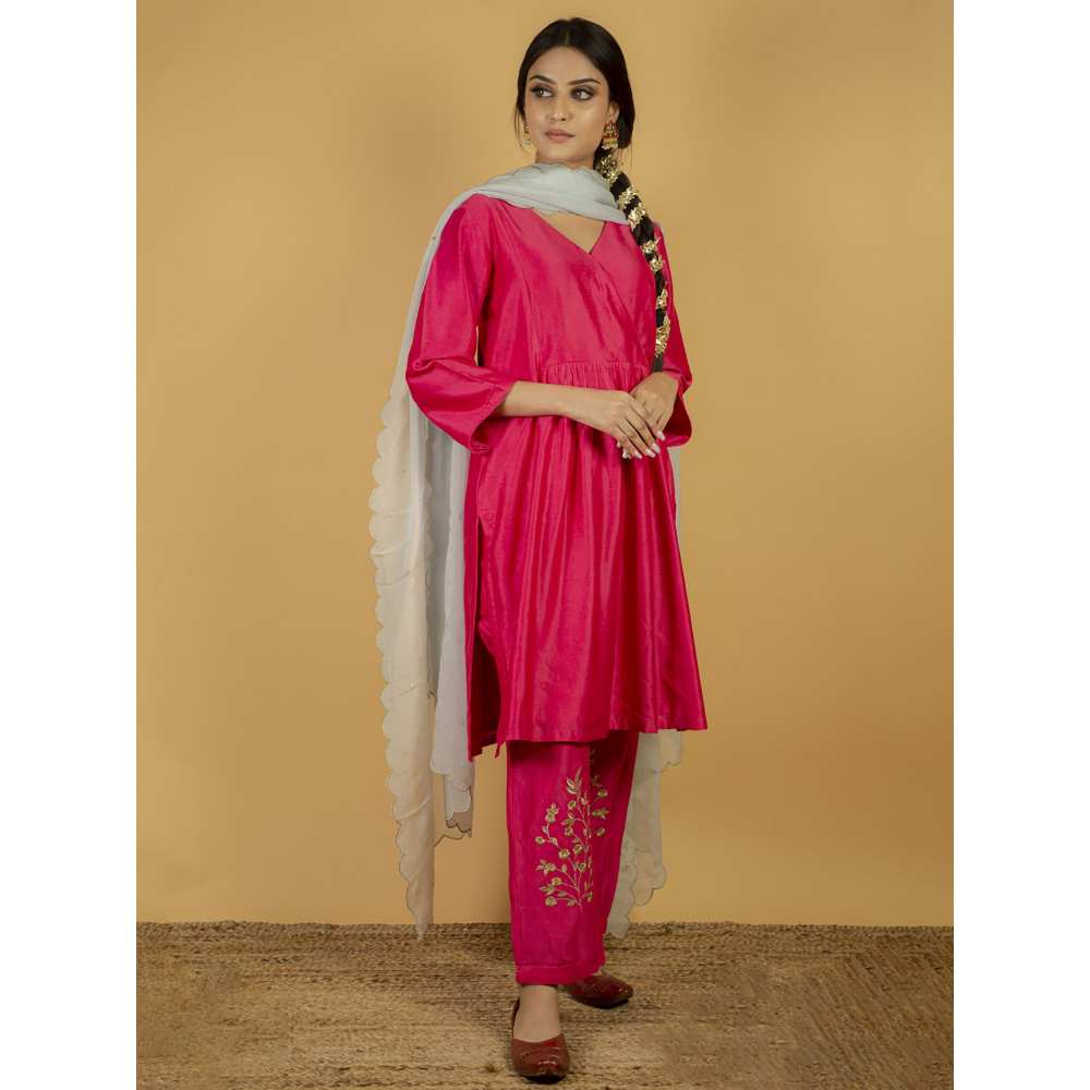 Priya Chaudhary Pink Chanderi Silk Kurta