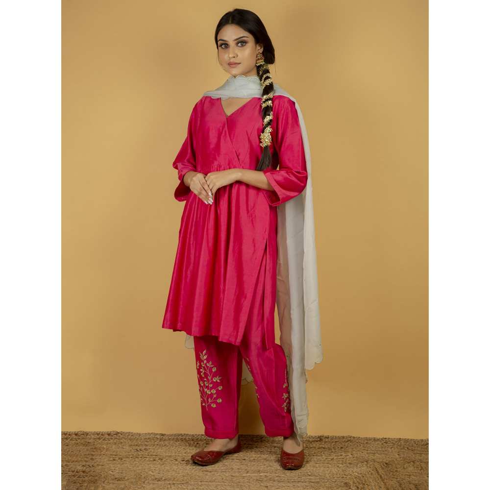 Priya Chaudhary Pink Chanderi Silk Kurta