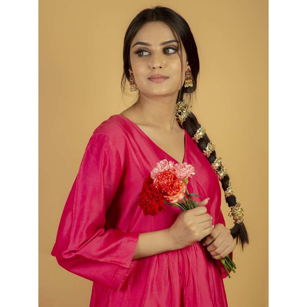 Priya Chaudhary Pink Chanderi Silk Kurta