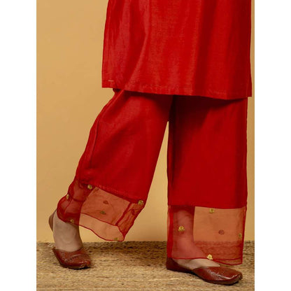 Priya Chaudhary Red Chanderi Silk Pants