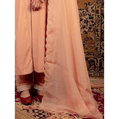 Priya Chaudhary Peach Organza Dupatta