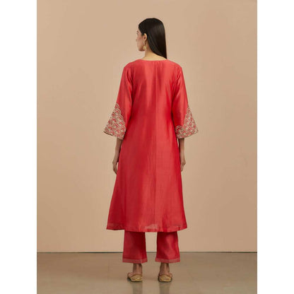Priya Chaudhary Red Organza Dupatta