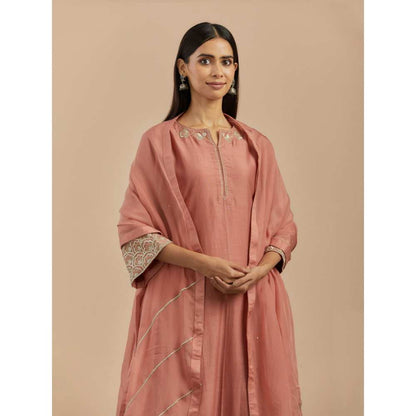 Priya Chaudhary Dust Pink Organza Dupatta