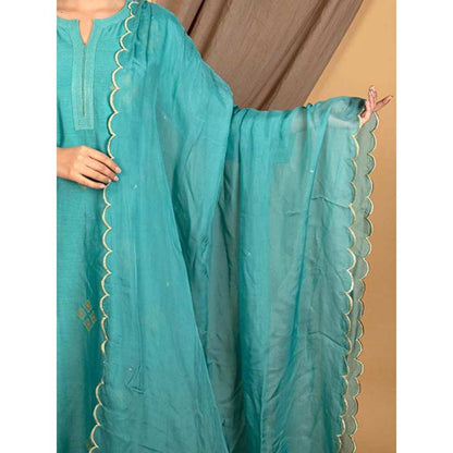 Priya Chaudhary Teal Blue Dupatta