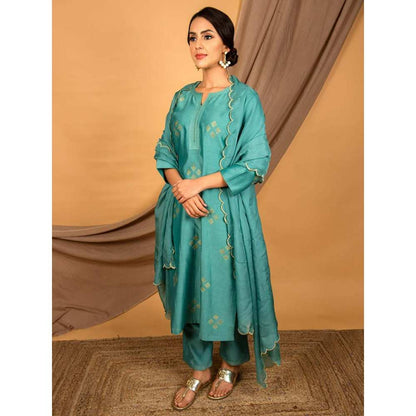 Priya Chaudhary Teal Blue Dupatta