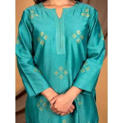 Priya Chaudhary Teal Blue Dupatta