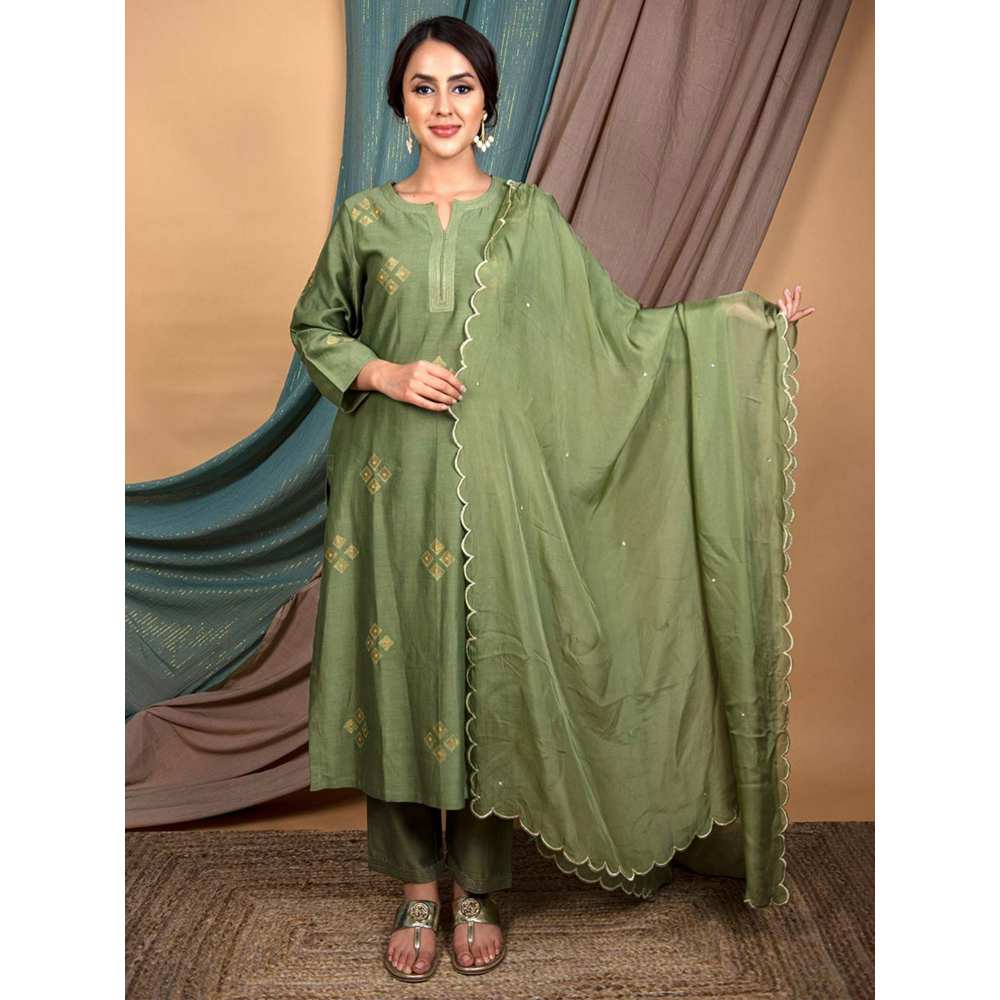 Priya Chaudhary Green Dupatta