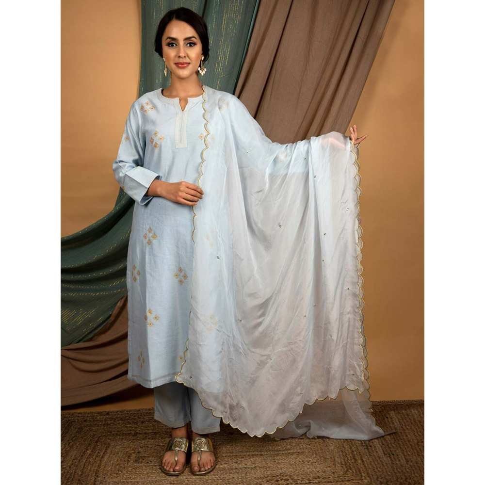 Priya Chaudhary Powder Blue Dupatta