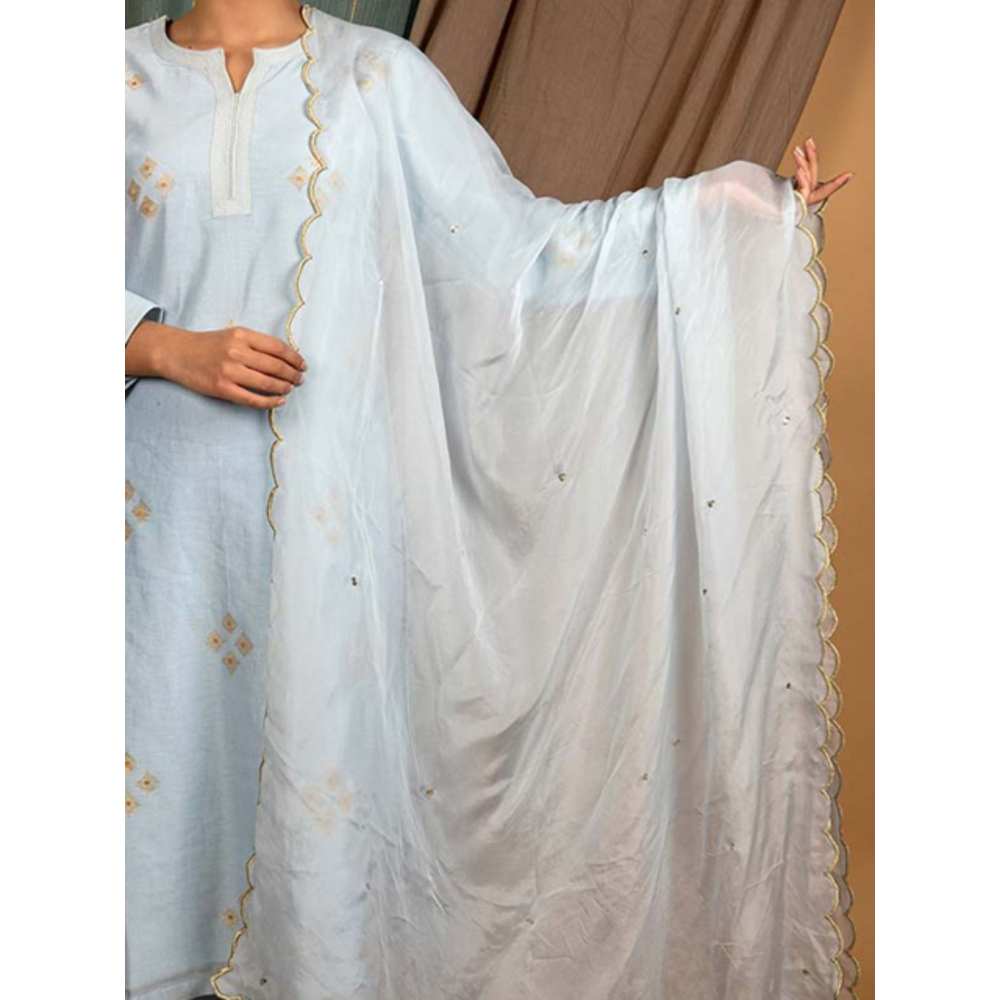 Priya Chaudhary Powder Blue Dupatta