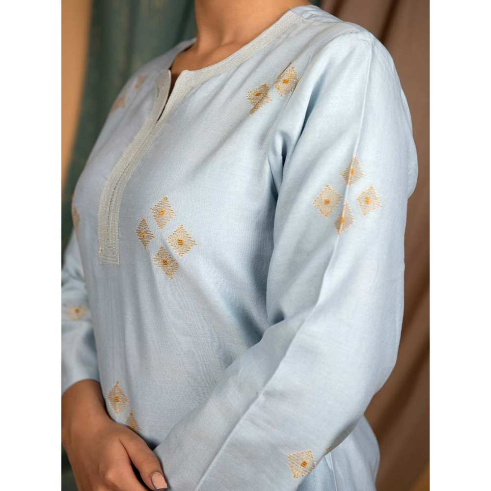 Priya Chaudhary Powder Blue Dupatta