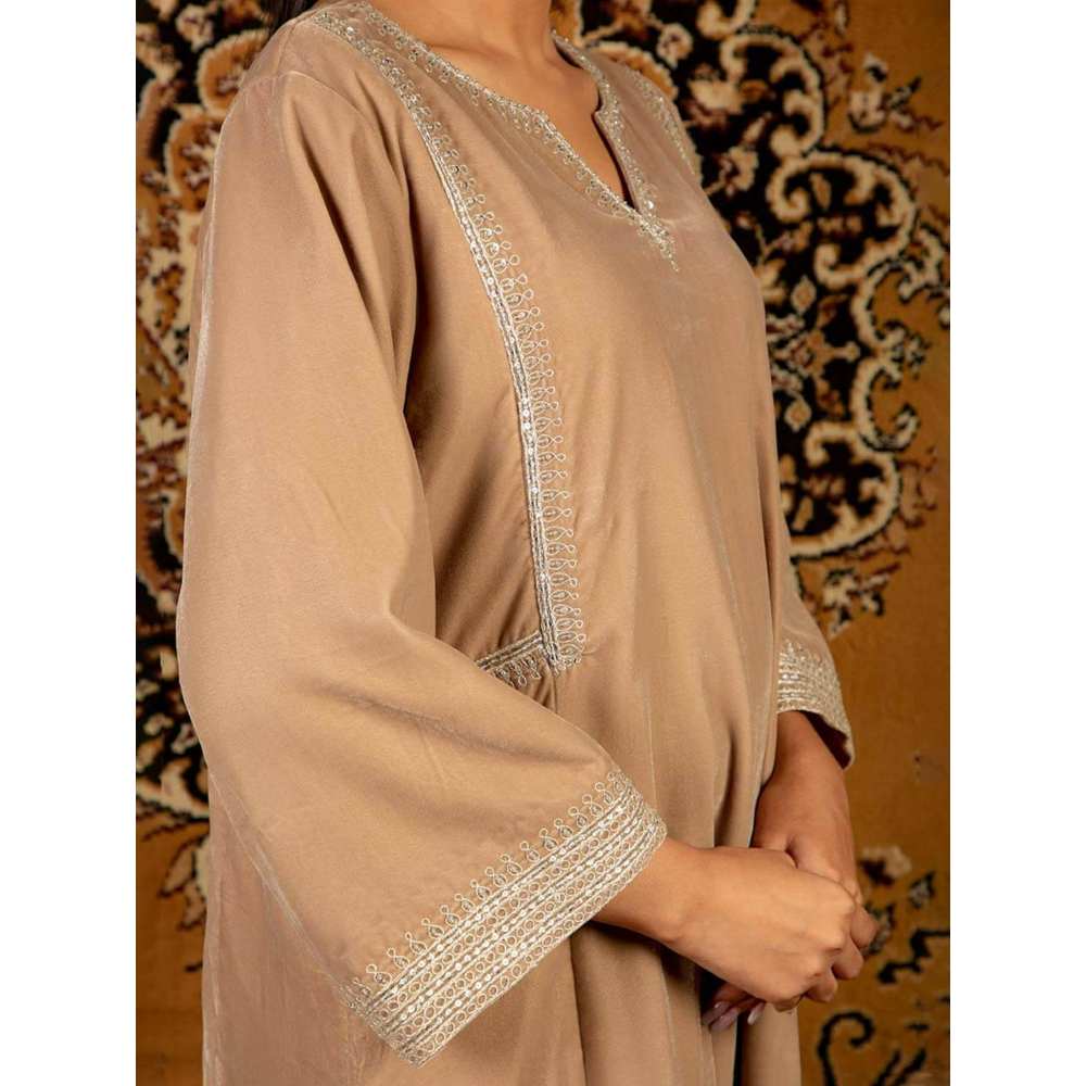 Priya Chaudhary Light Brown Silk Velvet Kurta