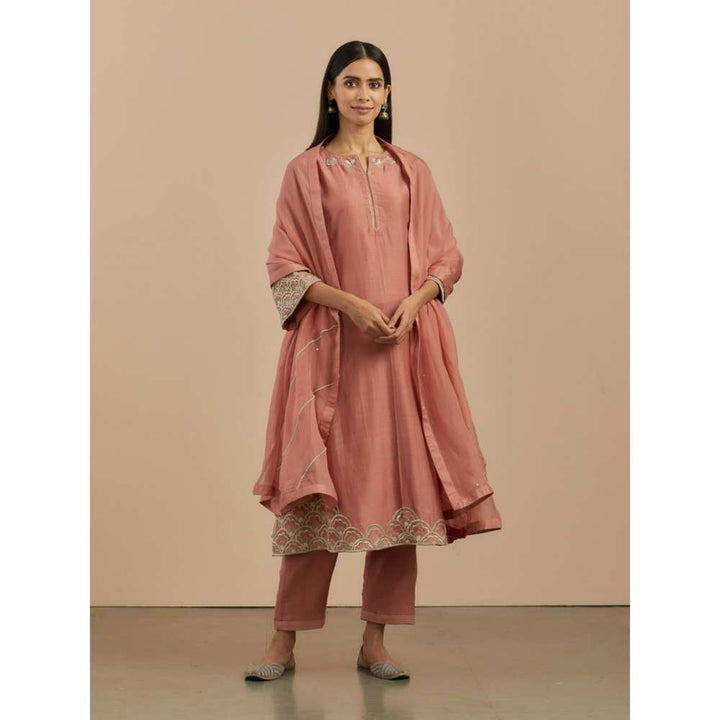 Priya Chaudhary Dust Pink Chanderi Silk Pants