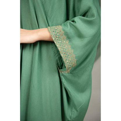 Priya Chaudhary Green Sequined Kaftan
