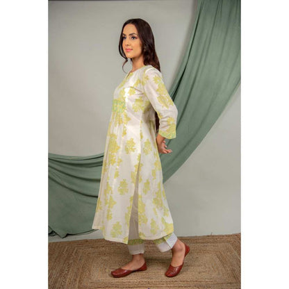 Priya Chaudhary Green Kurtas (Set of 2)