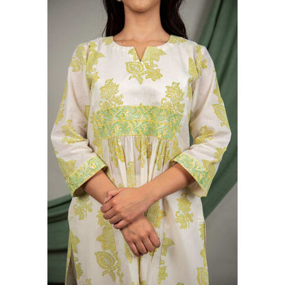 Priya Chaudhary Green Kurtas (Set of 2)