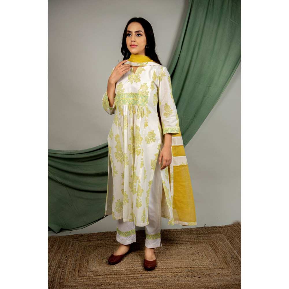 Priya Chaudhary Green Kurtas (Set of 3)