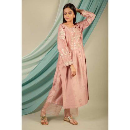 Priya Chaudhary Old Rose Kurtas (Set of 3)