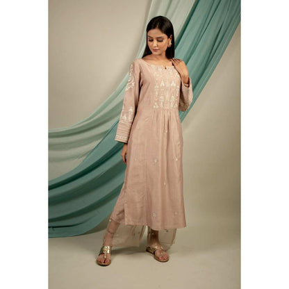 Priya Chaudhary Silver Brown Kurtas (Set of 2)