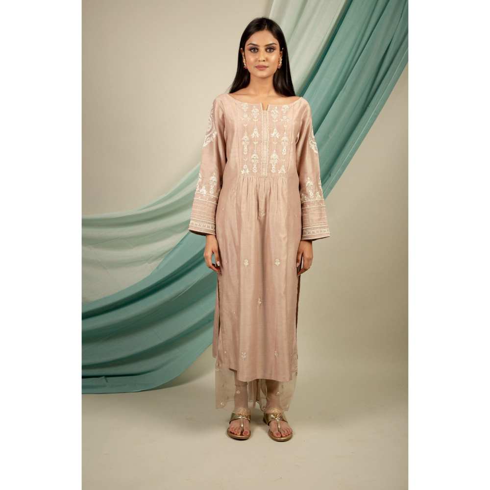 Priya Chaudhary Silver Brown Kurtas (Set of 2)