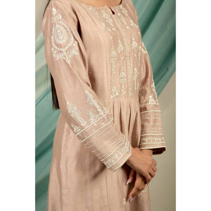 Priya Chaudhary Silver Brown Kurtas (Set of 2)
