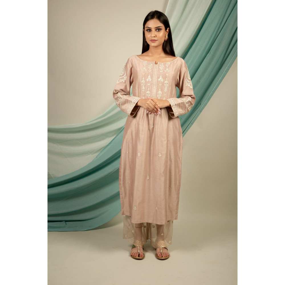 Priya Chaudhary Silver Brown Kurtas (Set of 3)