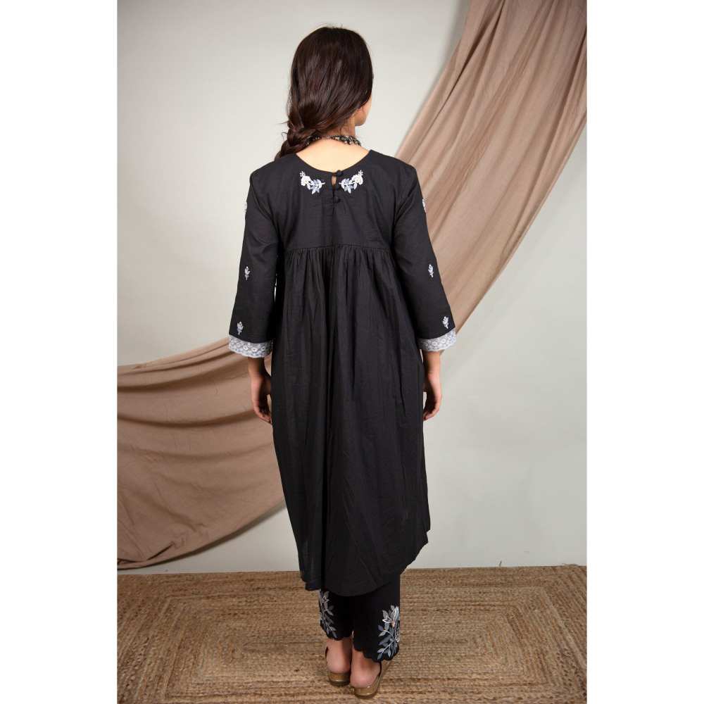 Priya Chaudhary Black Kurtas (Set of 2)