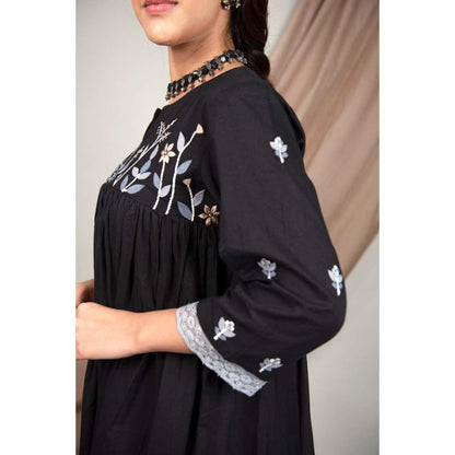 Priya Chaudhary Black Kurtas (Set of 2)
