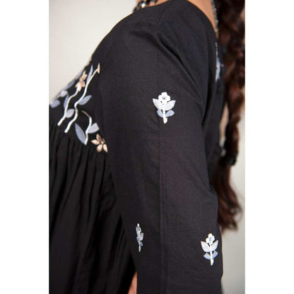 Priya Chaudhary Black Kurtas (Set of 2)