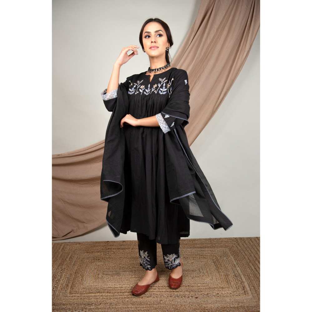 Priya Chaudhary Black Kurtas (Set of 3)