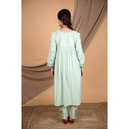Priya Chaudhary Green Kurtas (Set of 2)