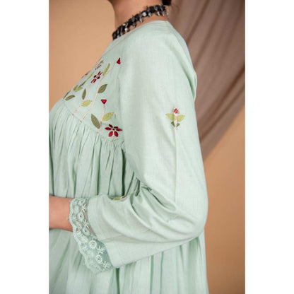 Priya Chaudhary Green Kurtas (Set of 2)